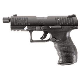 .22 LR semi-automatic Walther handgun, black.